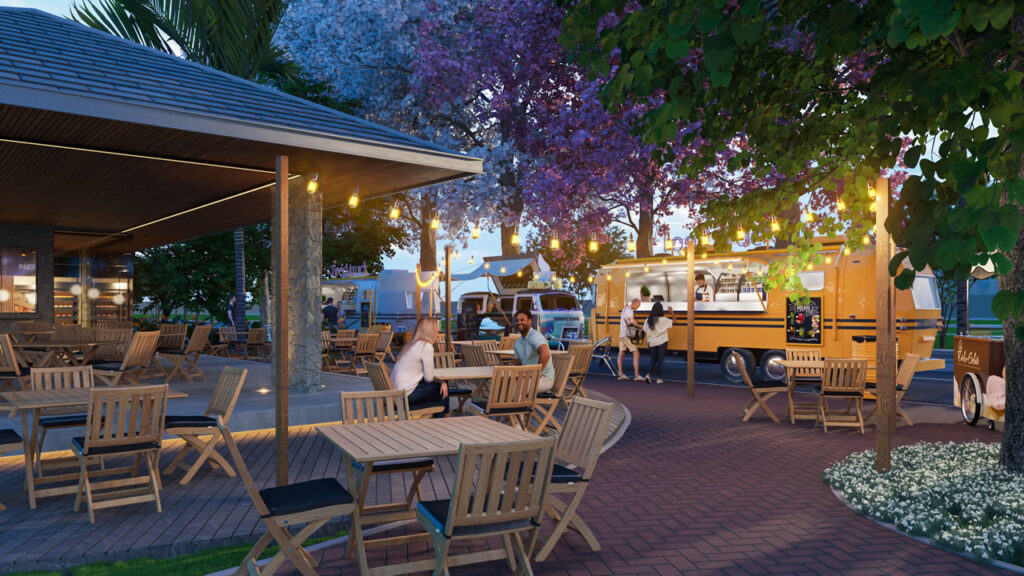 Espaço Food Truck com deck gourmet do Beach Life